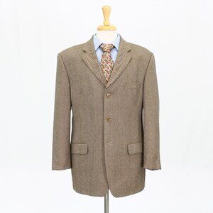 Mark & Spencer 44R Brown Solid 3-Button Sport Coat Blazer Jacket V337